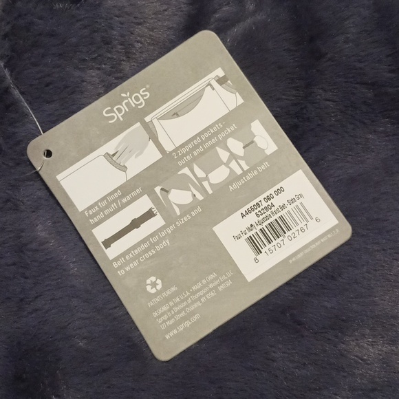 SPRIGS FAUX FUR THICK PILE MUFF ADJUSTABLE WAIST BELT/FANNY PACK/CROSSBODY BAG - Picture 12 of 13